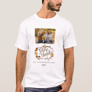 Camiseta Foto de la familia de Acción de Gracias de la mode