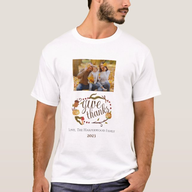 Camiseta Foto de la familia de Acción de Gracias de la mode (Anverso)