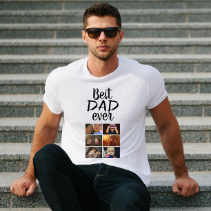 Camiseta Foto de la familia de Collages de fotos Best Dad 6