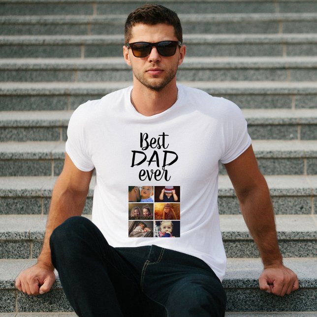 Camiseta Foto de la familia de Collages de fotos Best Dad 6 (Subido por el creador)