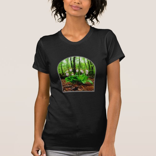 Camiseta Foto de la naturaleza Flores rosas Orquídea Lago A (Anverso)