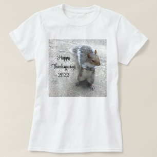 Camiseta Foto de la pequeña ardilla con cola blanda