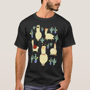 Camiseta Foto de la pose de la pandilla de llamas lindas