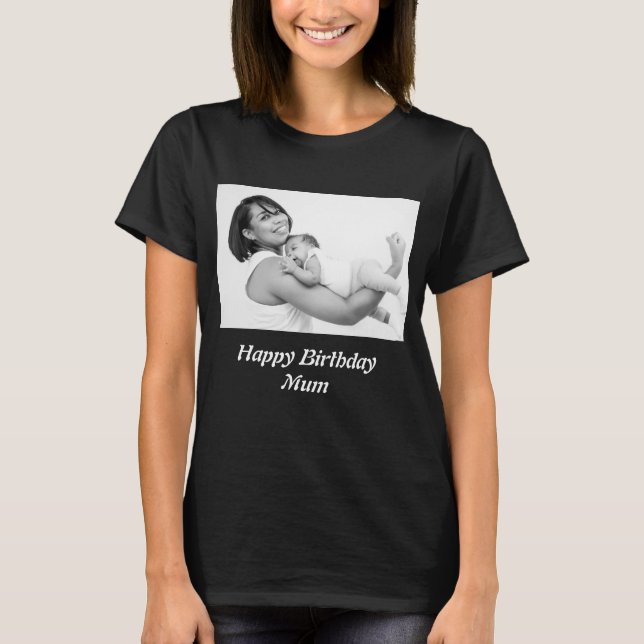 Camiseta Foto de Mamá de cumpleaños feliz de personalizado (Anverso)