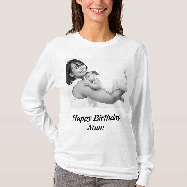 Camiseta Foto de Mamá de cumpleaños feliz de personalizado (Anverso)