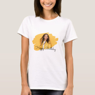 Camiseta Foto de marca personalizado Feliz cumpleaños camis