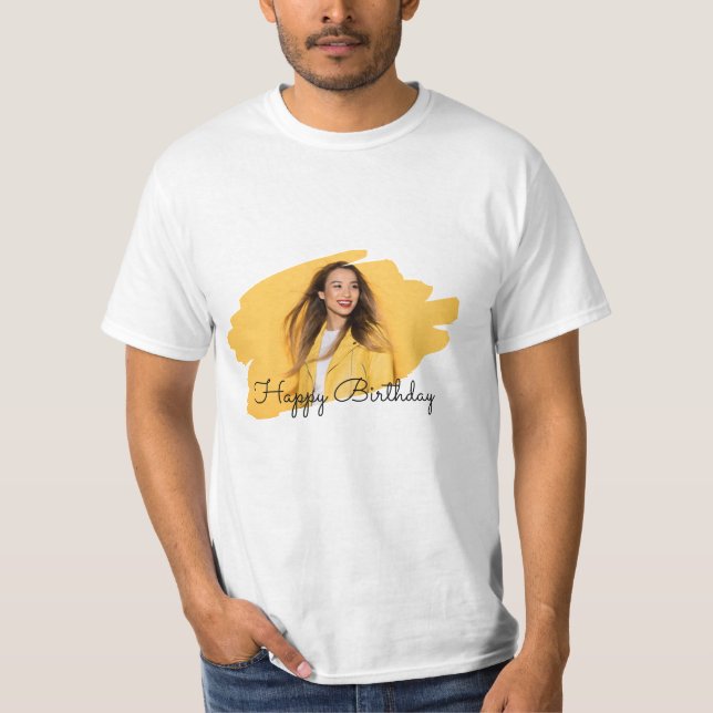 Camiseta Foto de marca personalizado Feliz cumpleaños camis (Anverso)