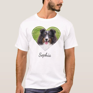 Camiseta Foto de mascota con forma de corazón personalizada