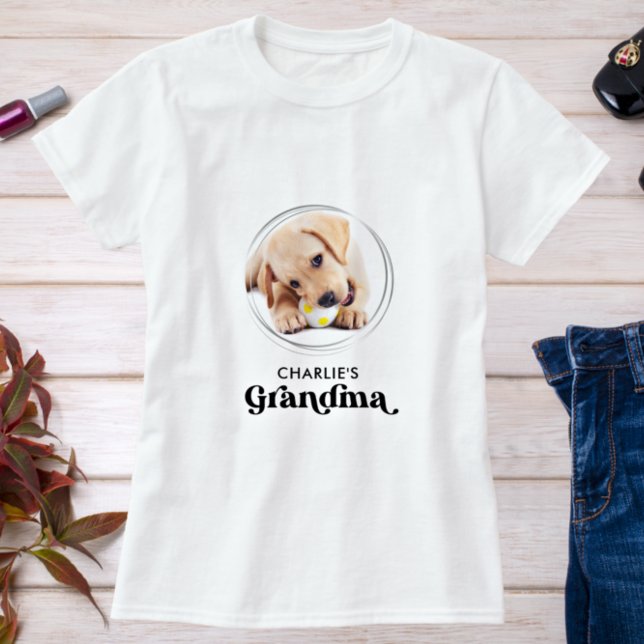 Camiseta Foto de Mascota de Cachorros de Perro Retro GRANDM (Subido por el creador)