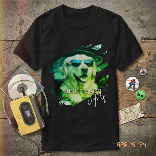 Camiseta Foto de mascota moderna Gafas de sol retro y nombr
