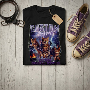 Camiseta Foto de mascota personalizada con gráfico de rap b