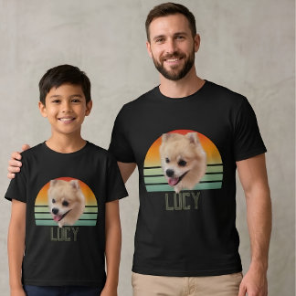 Camiseta Foto de mascota personalizada con nombre de perro 