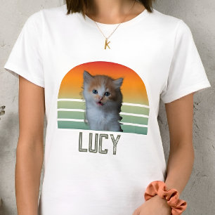 Camiseta Foto de mascota personalizada con nombre Gato Rega