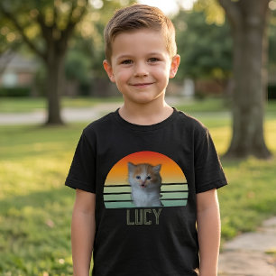 Camiseta Foto de mascota personalizada con nombre Gato Rega