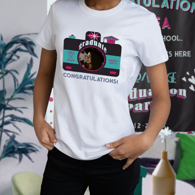 Camiseta Foto de moda para el grado Verde azulado rosa negr (Subido por el creador)