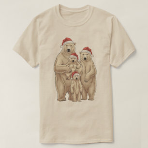 Camiseta foto de Navidad de una familia de osos polares