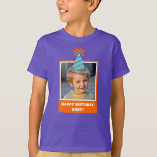 Camiseta Foto de niño personalizada Feliz cumpleaños con Go