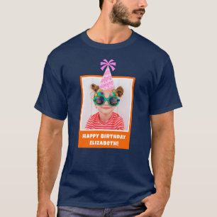Camiseta Foto de niño personalizada Feliz cumpleaños con Go