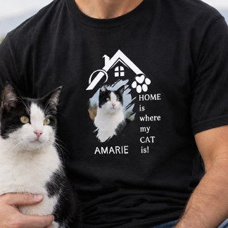 Camiseta Foto de nombre de mascota gato personalizado en ca