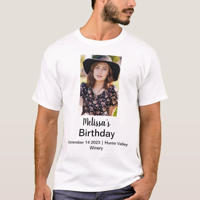 Camiseta Foto de nombre personalizado de cumpleaños (Anverso)