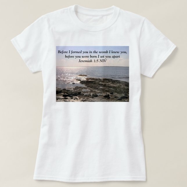 Camiseta Foto de Ocean God Knew You Bible Verse (Diseño del anverso)