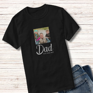 Camiseta Foto de Papá Establecido Script