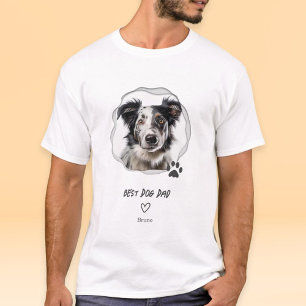 Camiseta Foto de Papá Perro Más Lindo Hombre