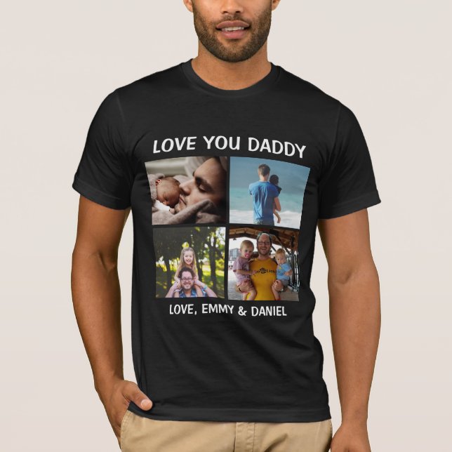 Camiseta Foto de papá y amor personalizado (Anverso)