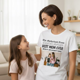 Camiseta Foto de periódico personalizado de la mejor mamá d