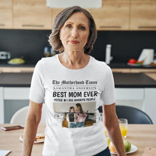 Camiseta Foto de periódico personalizado de la mejor mamá d