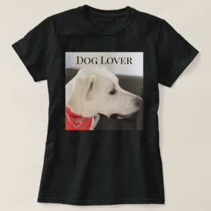 Camiseta Foto de Perro Blanco Cúpido Negro