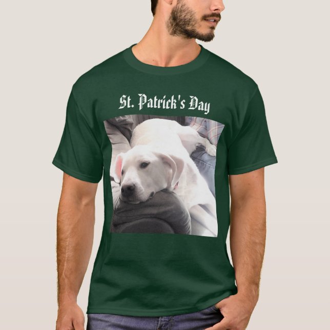 Camiseta Foto de perro blanco tierno con mejor amigo papá (Anverso)