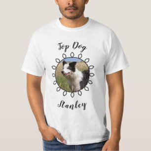 Camiseta Foto de perro con marco decorado y tu texto