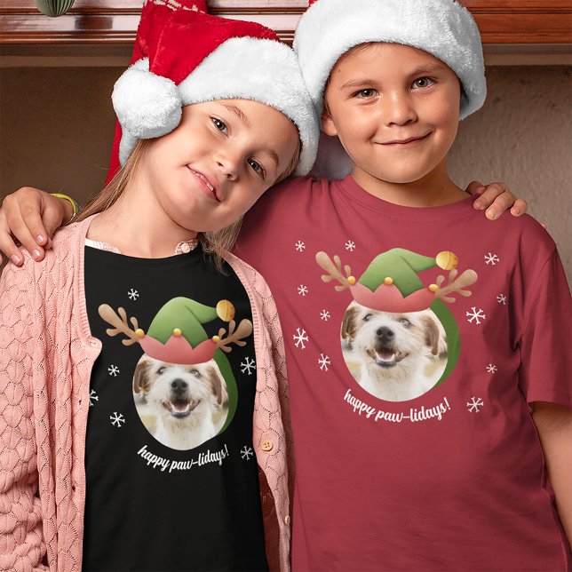 Camiseta Foto de perro con Navidades Gorras Antler Reindeer (Subido por el creador)