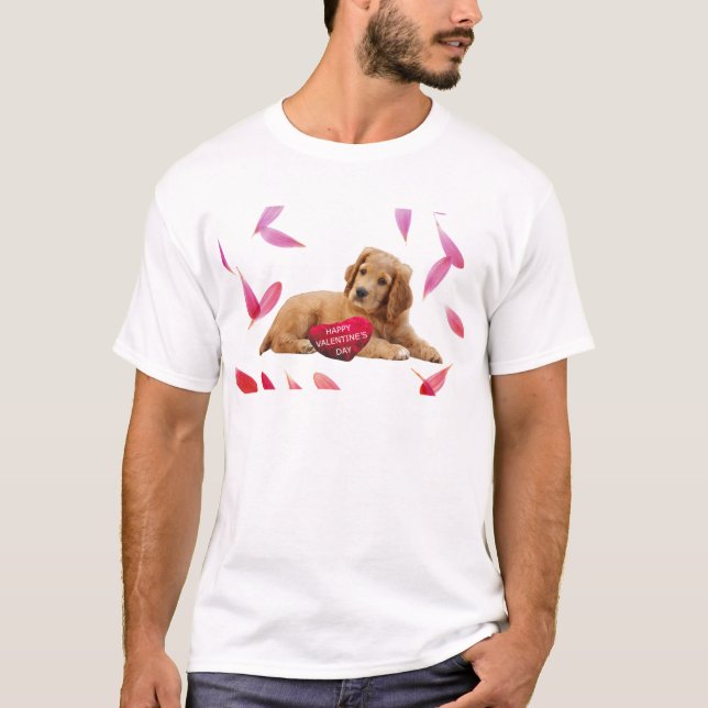 Camiseta Foto de perro el día de San Valentín (Anverso)