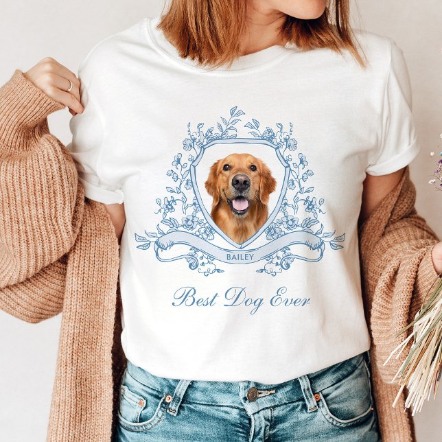 Camiseta Foto de perro en un Escudo de Chinoiserie | Mejor  (Subido por el creador)