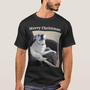 Camiseta Foto de Perro hablante lindo Añadir Navidades de m