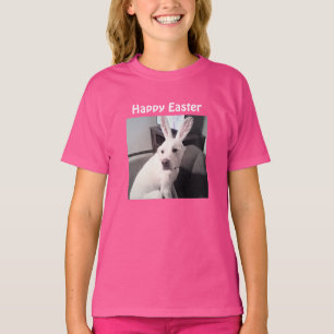 Camiseta Foto de perro lindo con el vestido rosado de caram