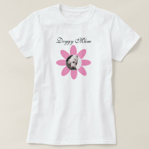 Camiseta Foto de perro lindo en la Mamá Bonito rosada