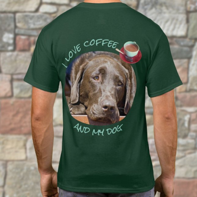 Camiseta Foto de perro reemplazable y texto personalizado (tee shirt back design only)