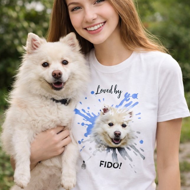 Camiseta Foto de perro salpicar humor divertido amor (Subido por el creador)