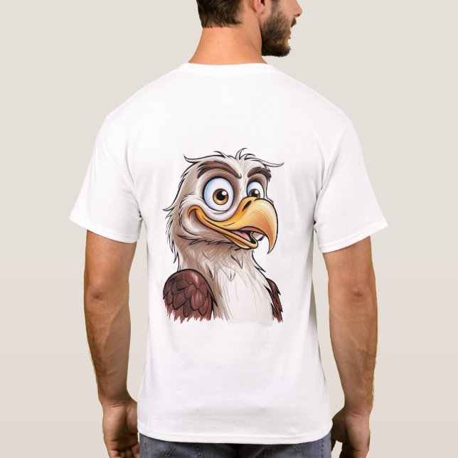 Camiseta foto de personalizado de águila divertida (Reverso)