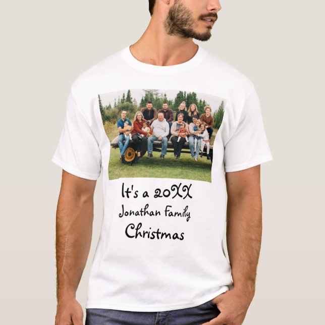 Camiseta Foto de personalizado de Navidades familiares mode (Anverso)