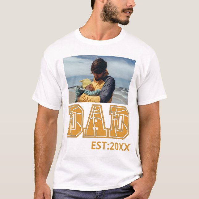 Camiseta Foto de personalizado Padre Deporte Día Papá Balon (Anverso)