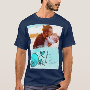 Camiseta Foto de resumen del marco del mejor papá del coraz