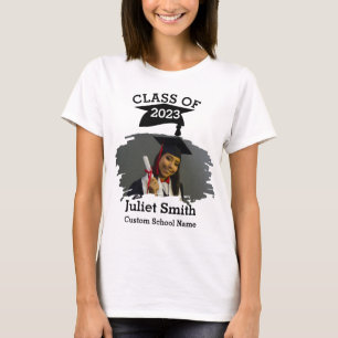 Camiseta Foto de Salpicadura Moderna Personalizada Graduado