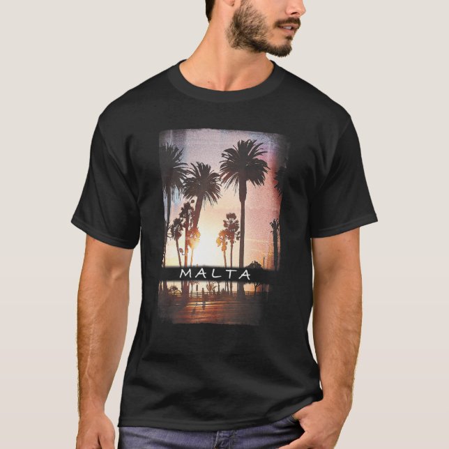Camiseta Foto de Sunset en el Mediterráneo de Malta (Anverso)