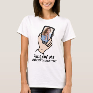 Camiseta Foto de teléfono de seguidor con influencia en med