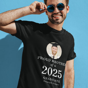 Camiseta Foto de texto moderno Orgullo hermano del graduado