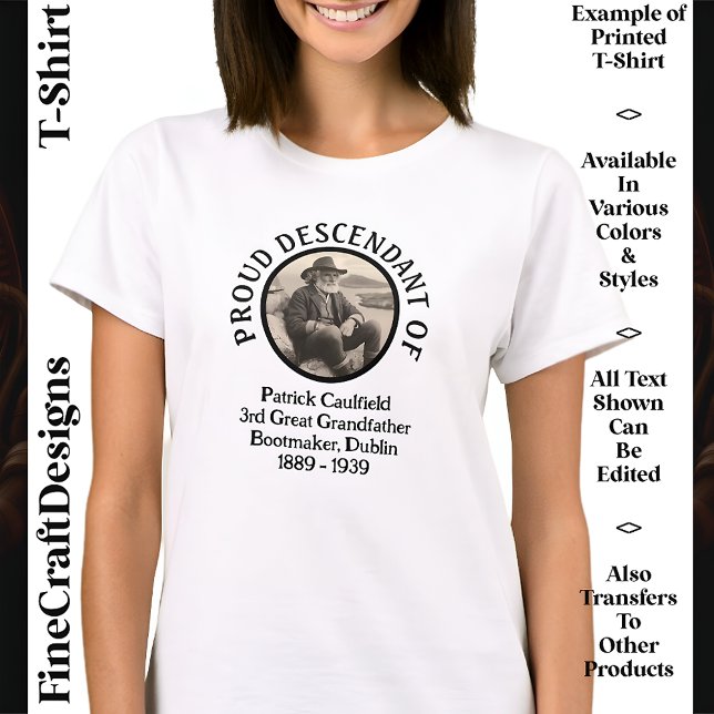 Camiseta Foto de texto personalizado, raíces irlandesas Día (Subido por el creador)